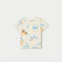 Juniors All-Over Print T-shirt with Crew Neck and Short Sleeves - Cream / 12-18 mths