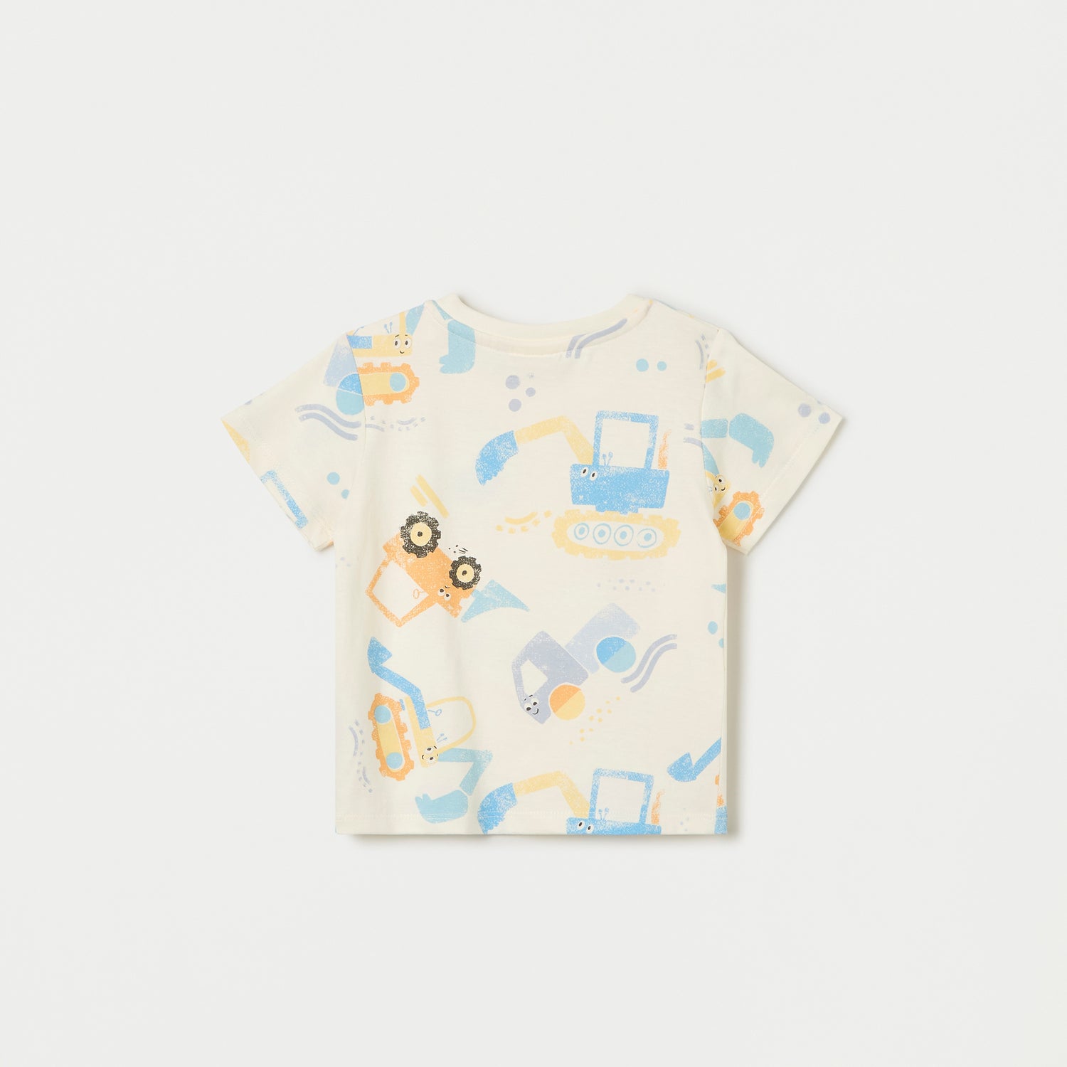 Juniors All-Over Print T-shirt with Crew Neck and Short Sleeves