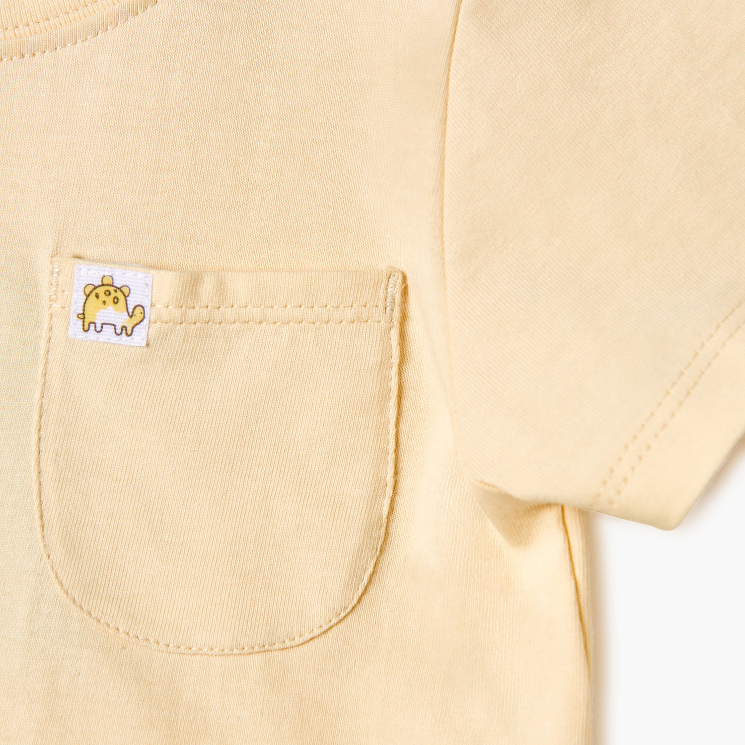 Juniors Solid T-shirt with Chest Pocket and Button Closure