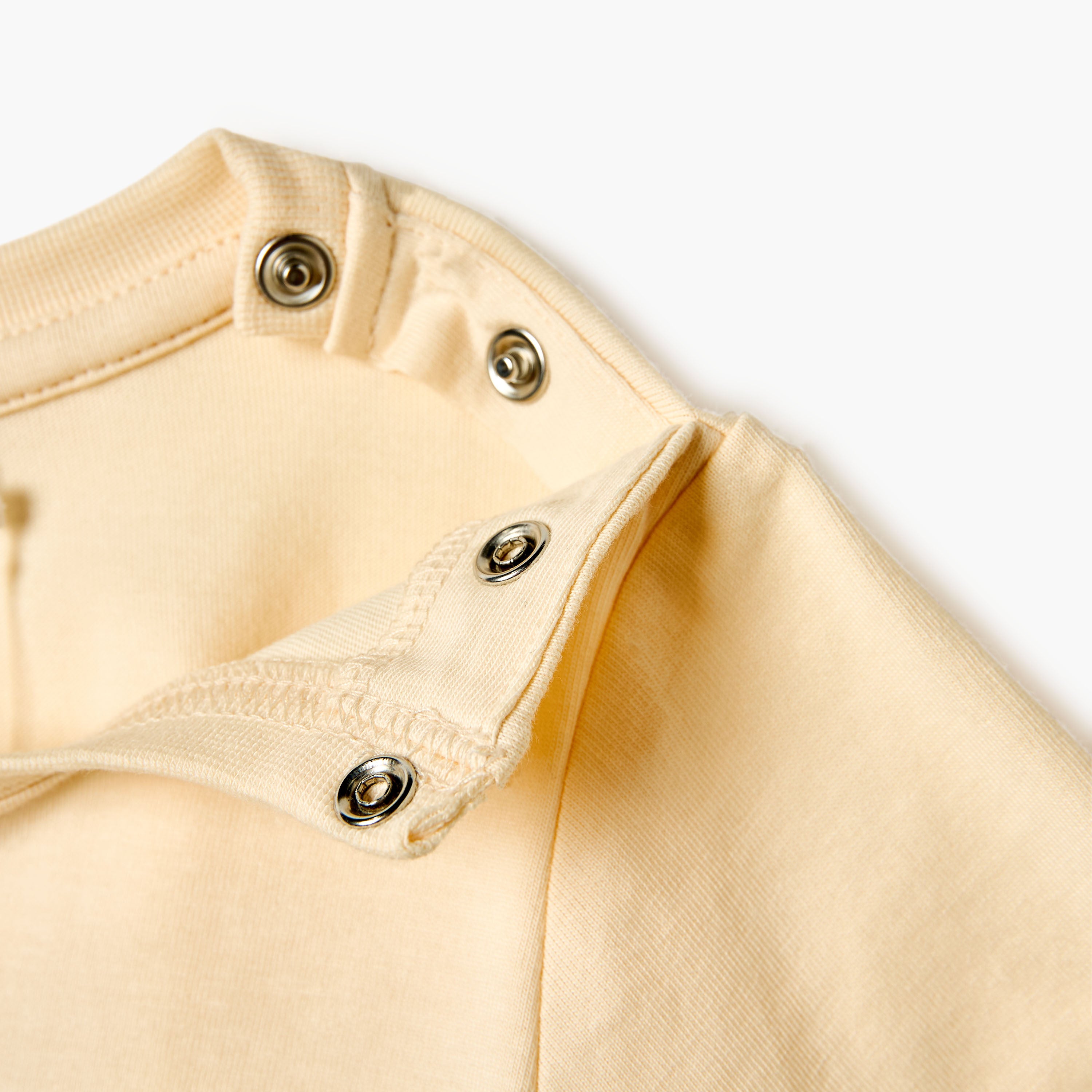 Juniors Solid T-shirt with Chest Pocket and Button Closure