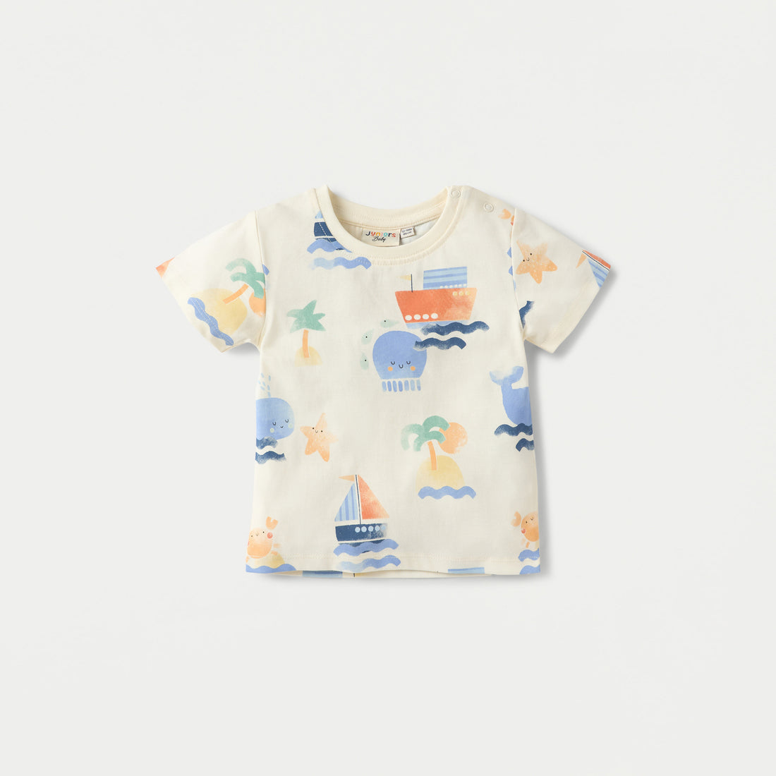 Juniors Printed Crew Neck T-shirt with Short Sleeves - Set of 3