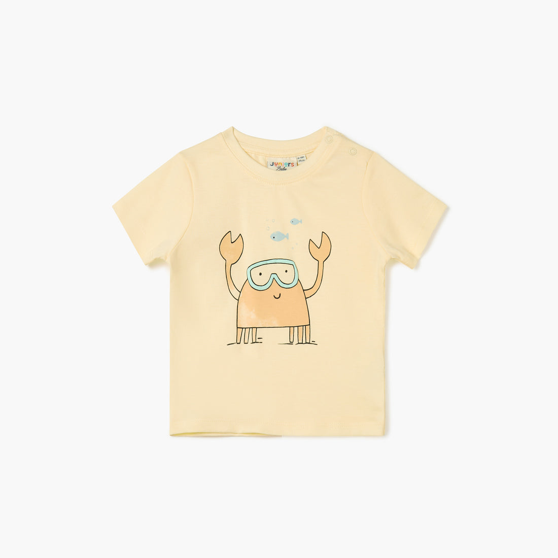 Juniors Printed T-shirt with Short Sleeves - Yellow / 12-18 mths