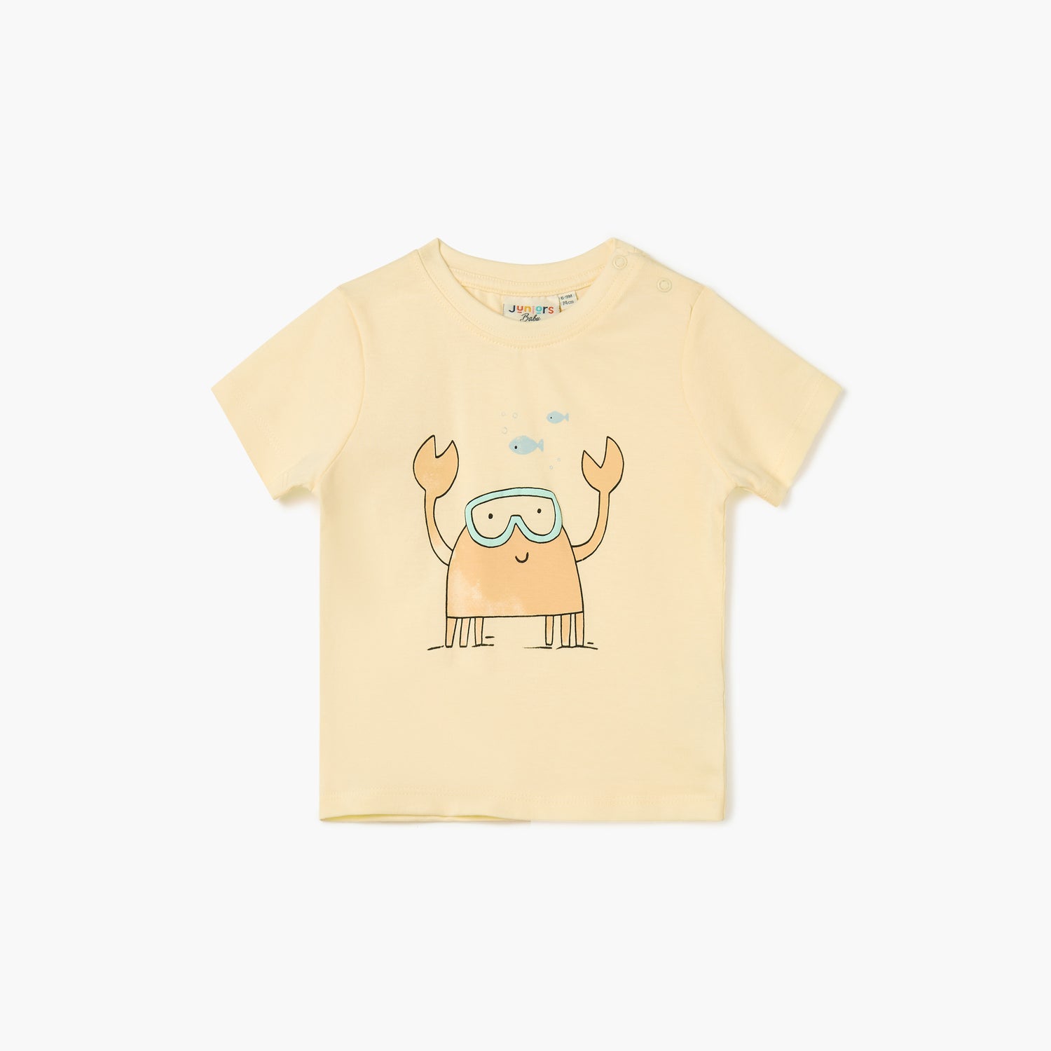 Juniors Printed T-shirt with Short Sleeves - Yellow / 12-18 mths
