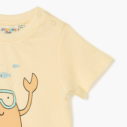 Juniors Printed T-shirt with Short Sleeves