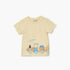 Juniors Graphic Print T-shirt with Button Closure - Yellow / 12-18 mths