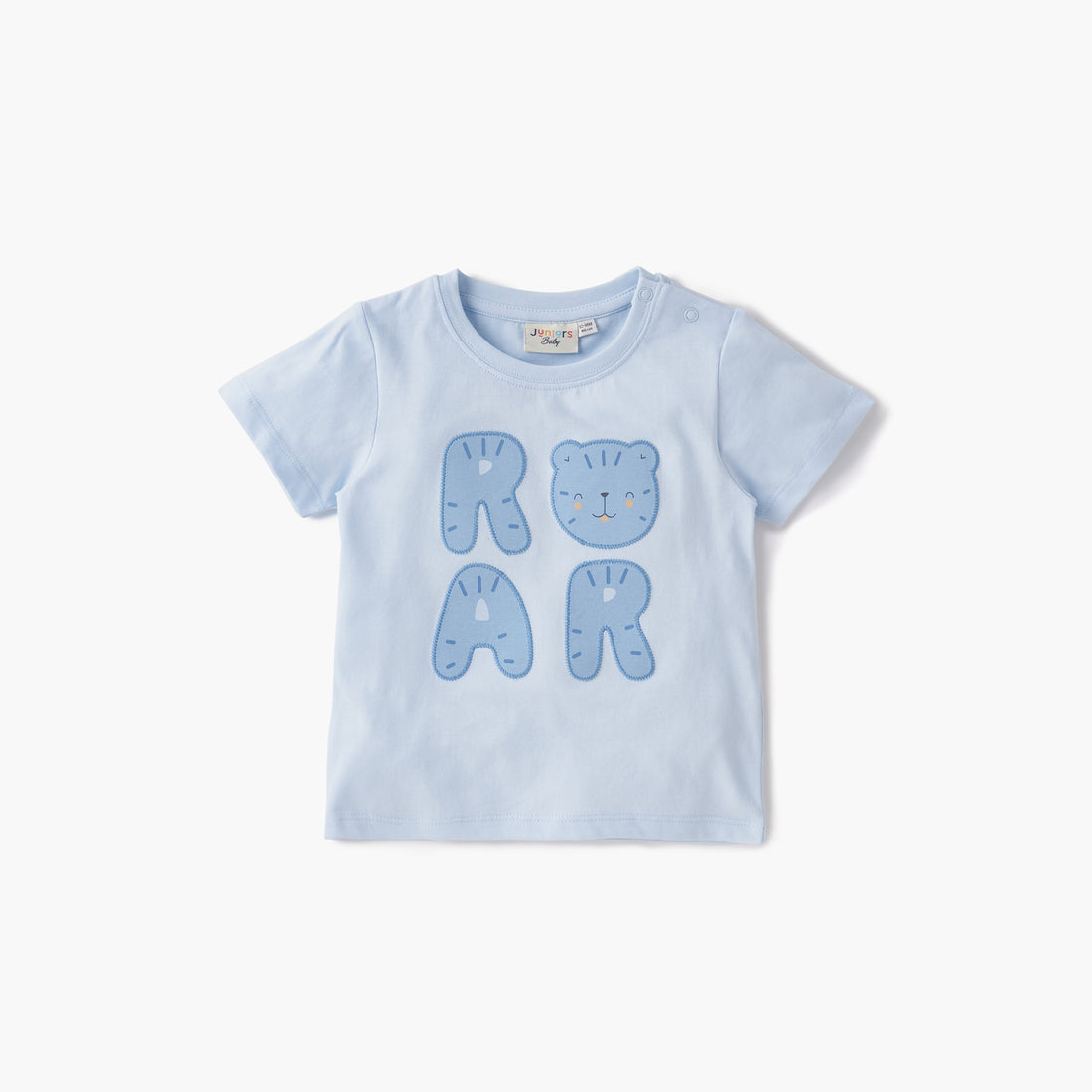Juniors Animal Print Crew Neck T-shirt with Short Sleeves and Button Closure - Set of 3