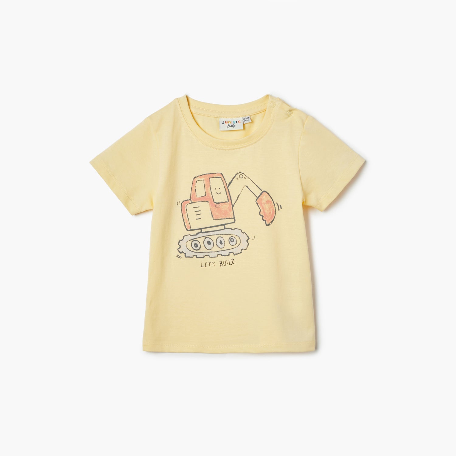 Juniors Printed T-shirt with Short Sleeves - Yellow / 12-18 mths