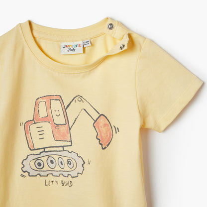 Juniors Printed T-shirt with Short Sleeves