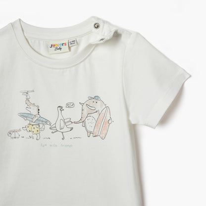 Juniors Printed T-shirt with Short Sleeves