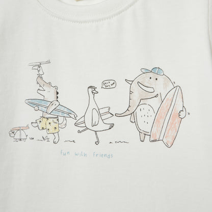 Juniors Printed T-shirt with Short Sleeves