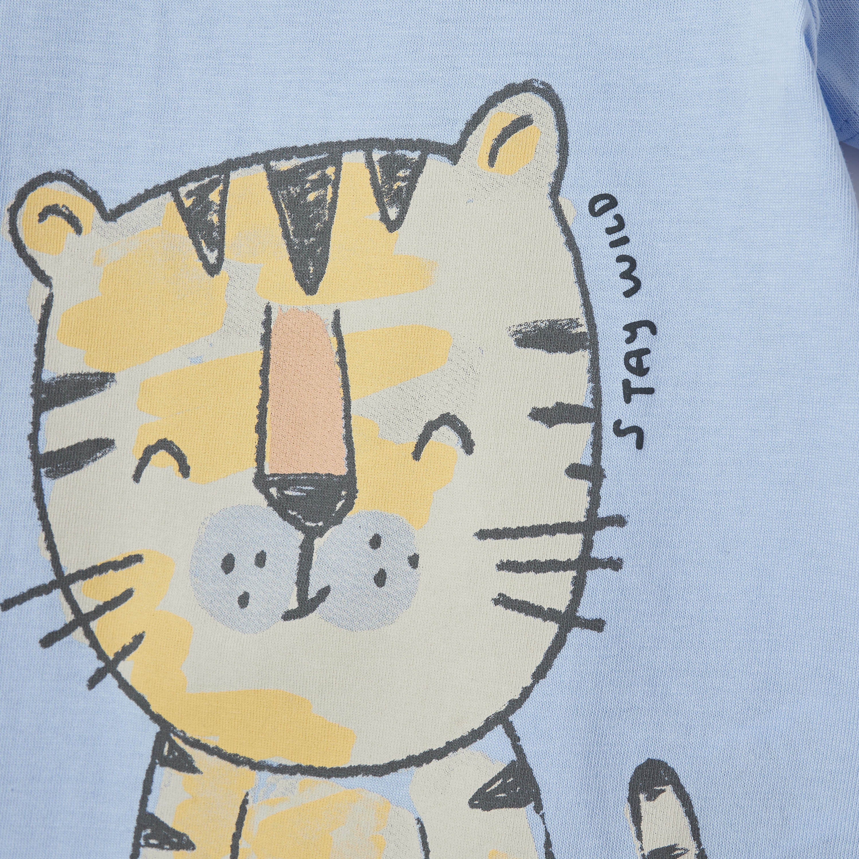 Juniors Tiger Print T-shirt with Short Sleeves