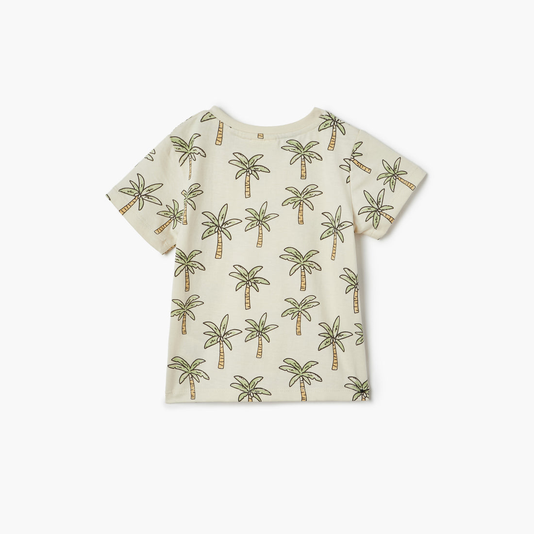 Juniors All-Over Palm Tree Print T-shirt with Short Sleeves