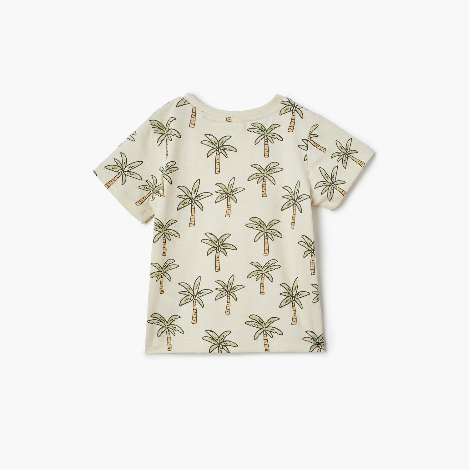 Juniors All-Over Palm Tree Print T-shirt with Short Sleeves