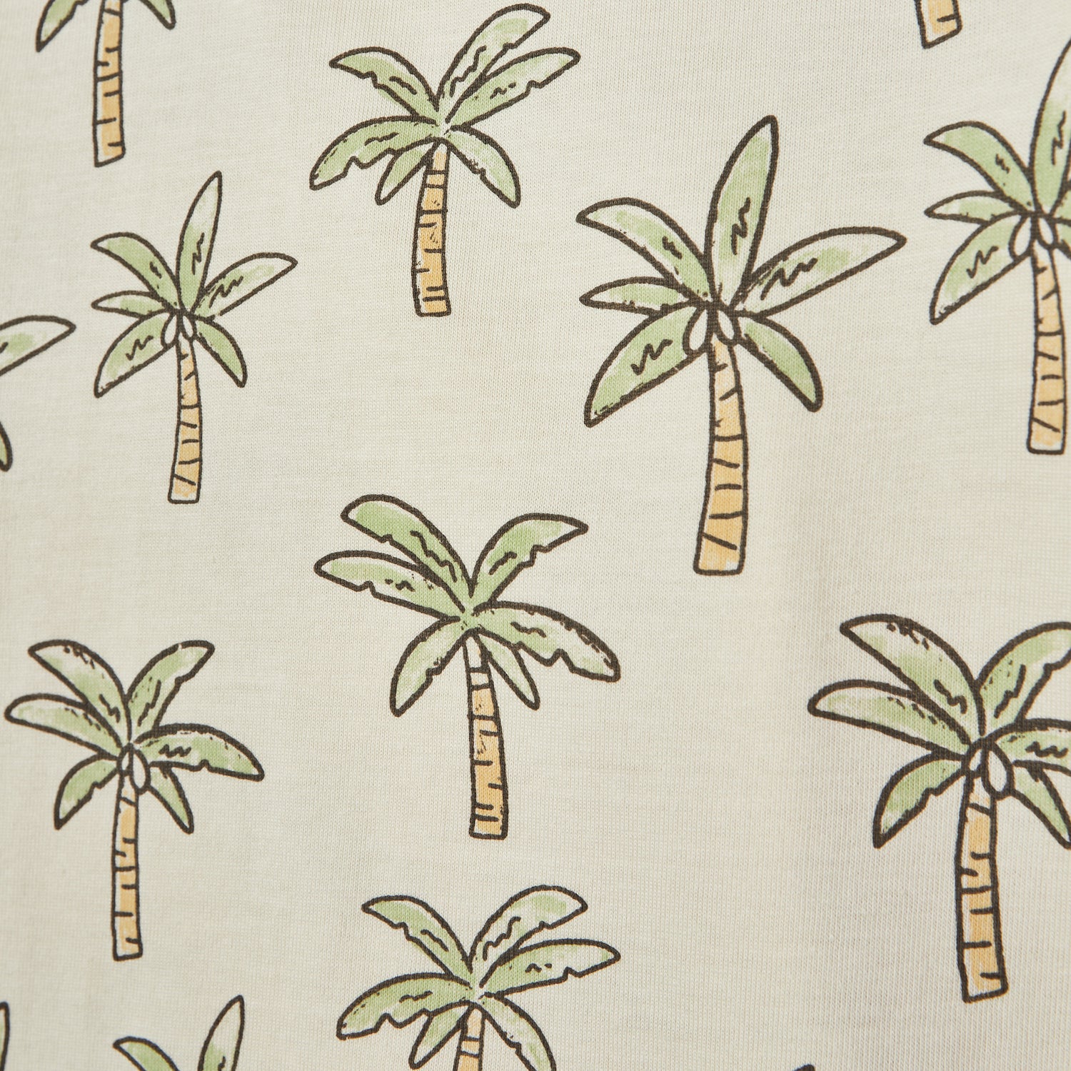Juniors All-Over Palm Tree Print T-shirt with Short Sleeves