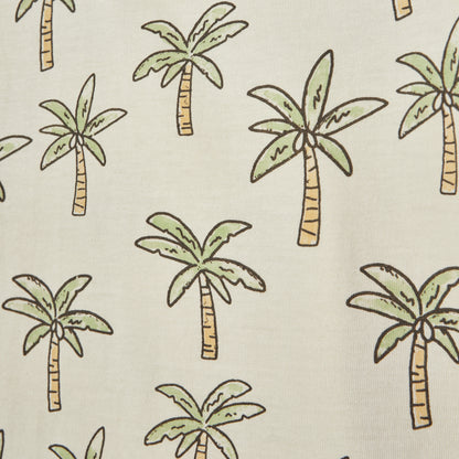 Juniors All-Over Palm Tree Print T-shirt with Short Sleeves