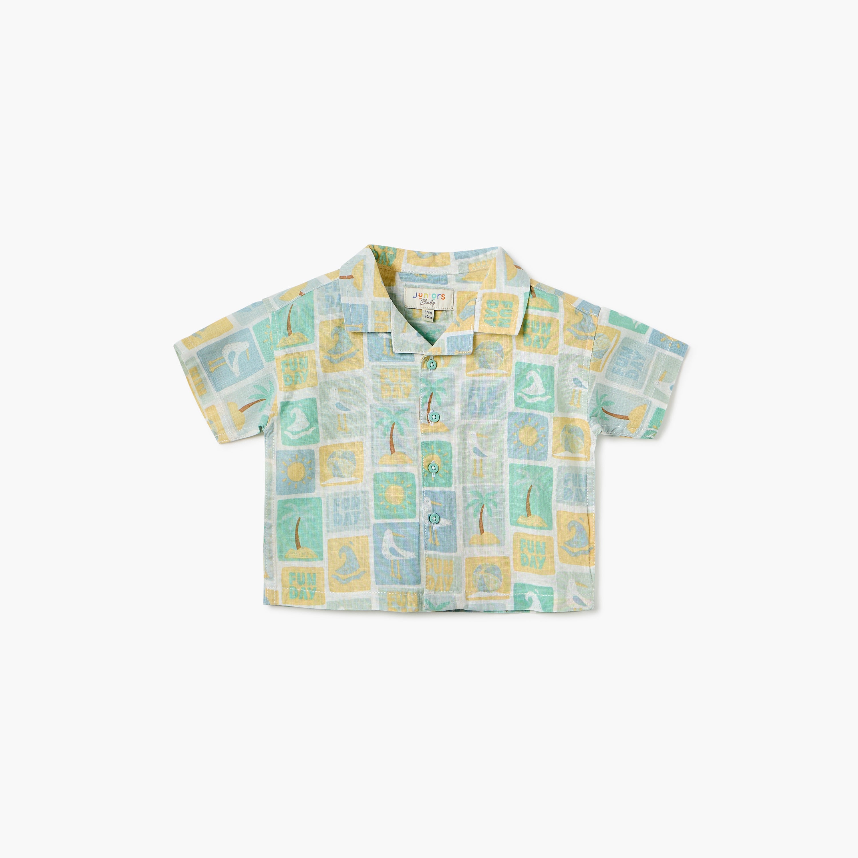 Juniors Printed Shirt with Short Sleeves