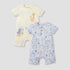 Juniors Dinosaur Print Romper with Crew Neck - Set of 2 - Multicolour / 12-18 mths