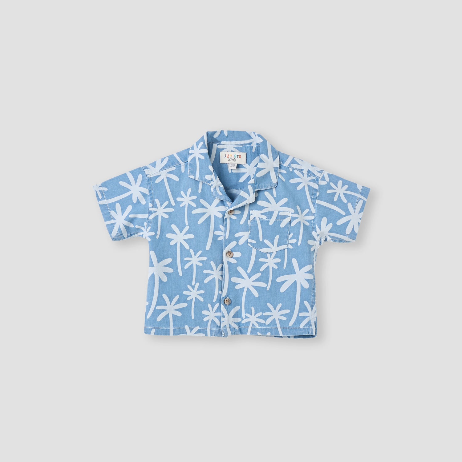Juniors All-Over Palm Tree Print Shirt and Shorts Set