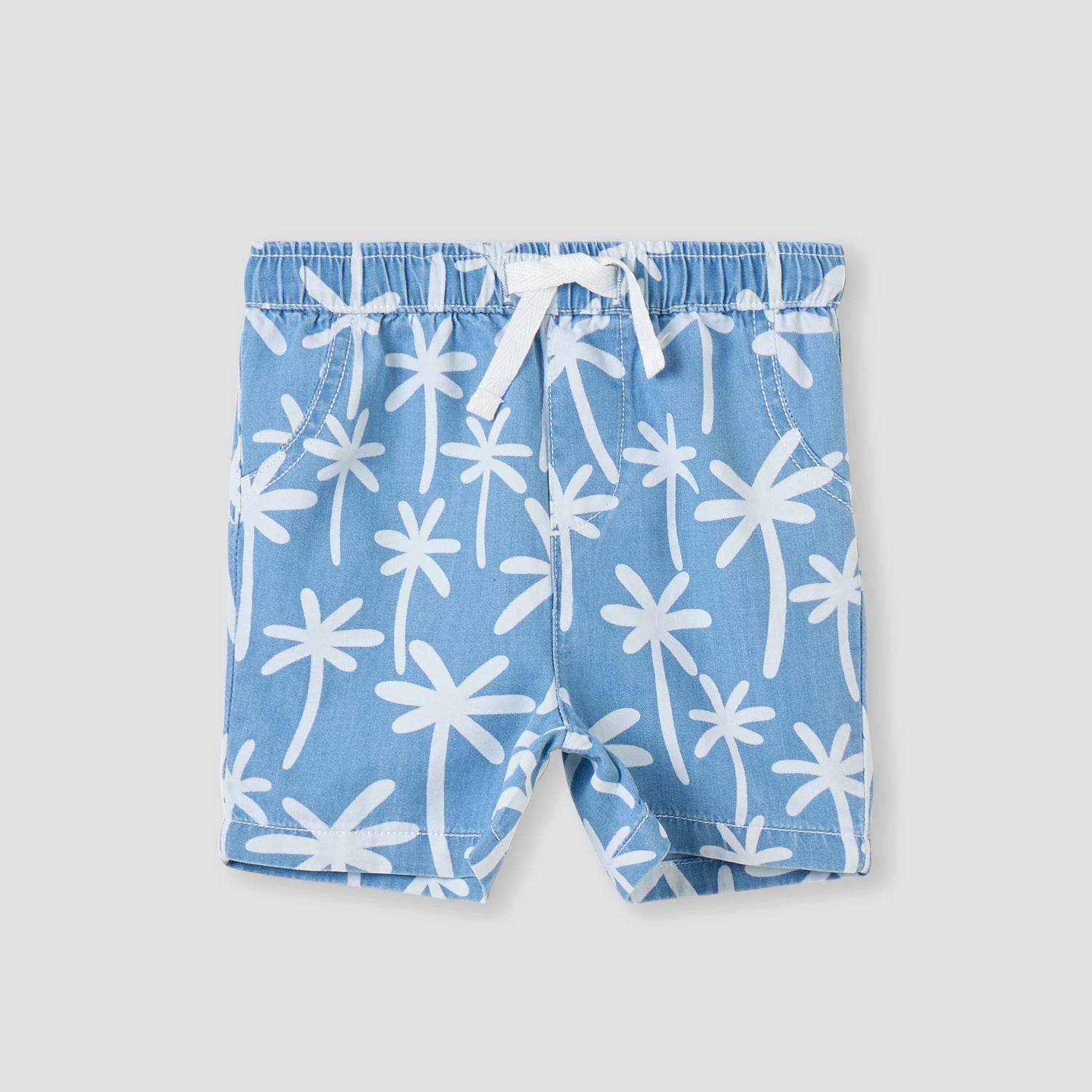 Juniors All-Over Palm Tree Print Shirt and Shorts Set