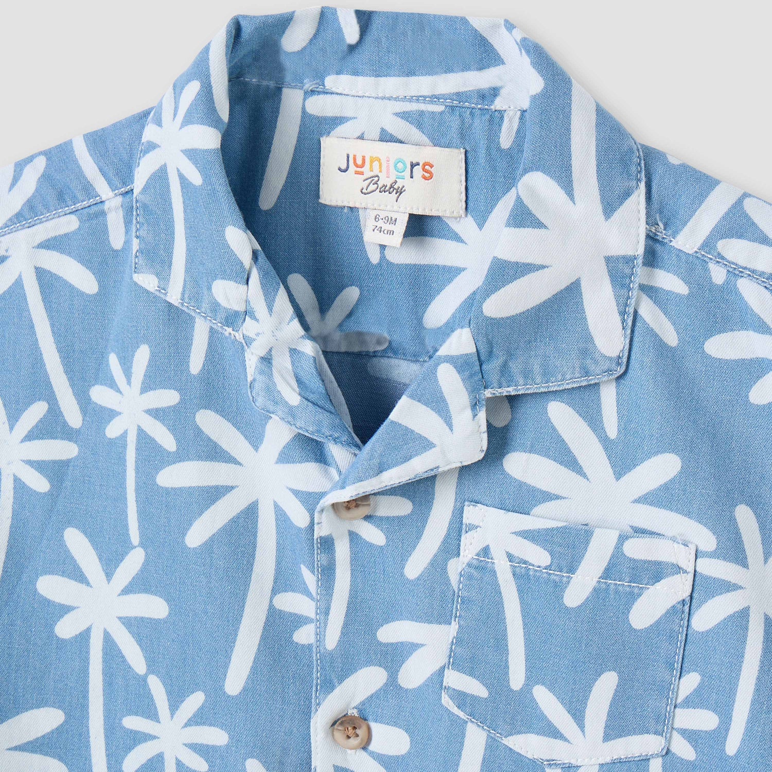 Juniors All-Over Palm Tree Print Shirt and Shorts Set
