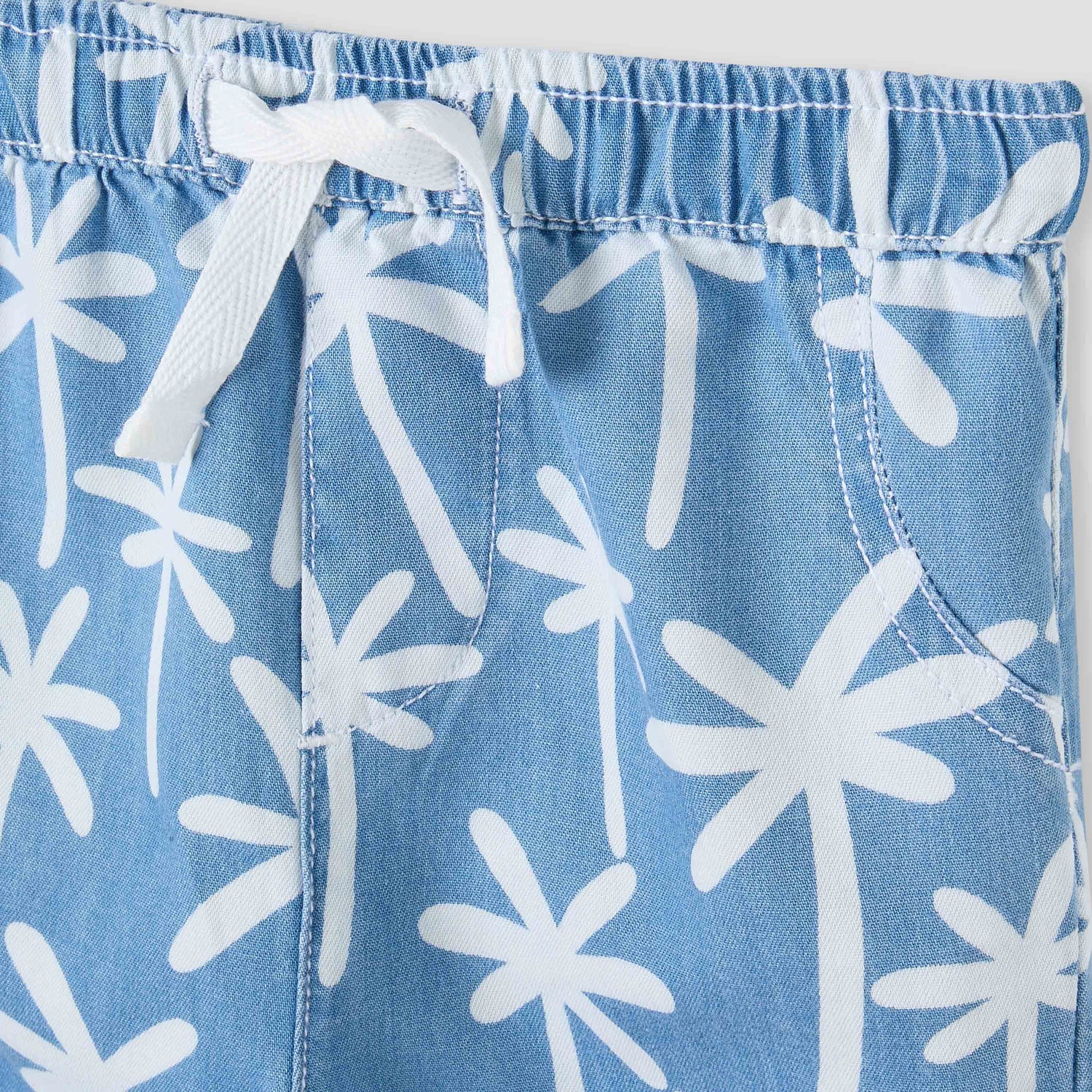 Juniors All-Over Palm Tree Print Shirt and Shorts Set