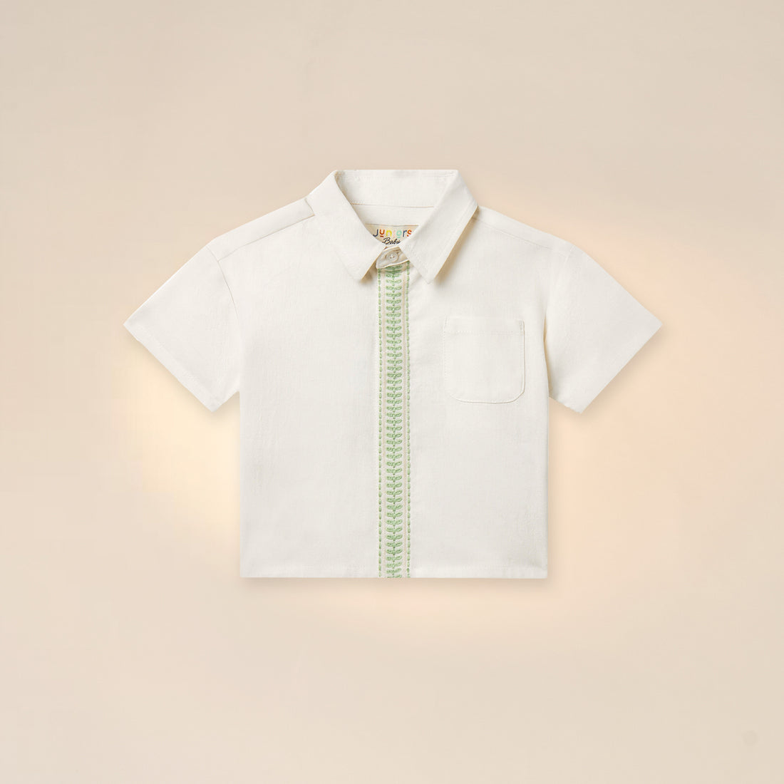 Juniors Embroidered Shirt with Short Sleeves