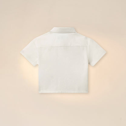 Juniors Embroidered Shirt with Short Sleeves