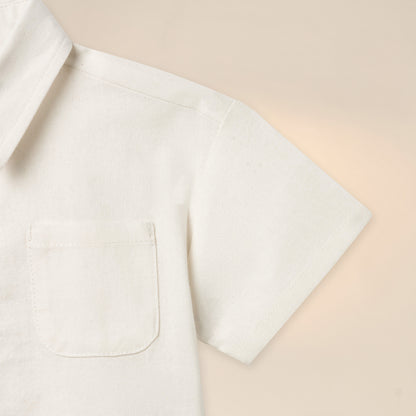 Juniors Embroidered Shirt with Short Sleeves