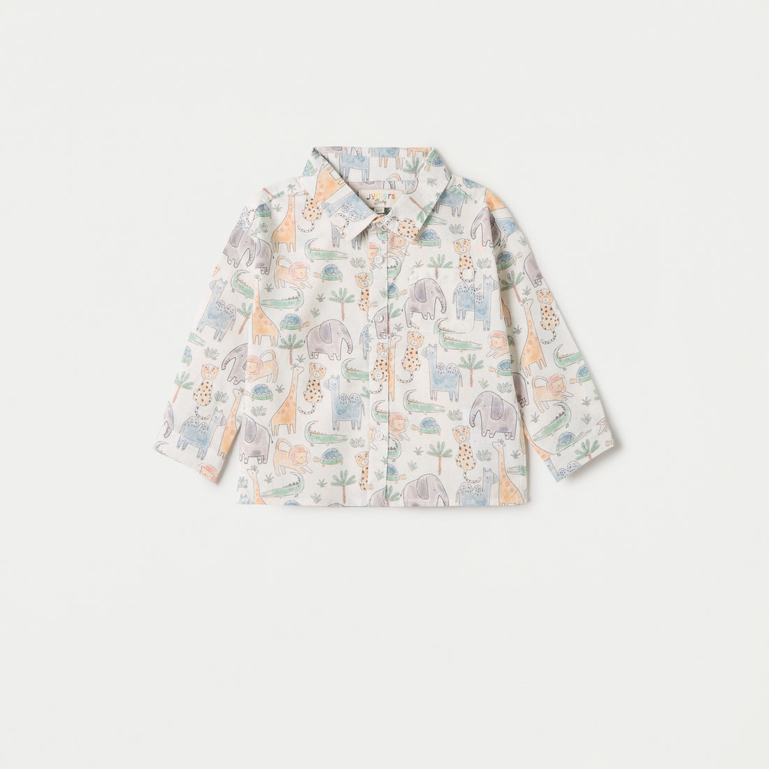 Juniors Printed Shirt with Long Sleeves - White / 12-18 mths