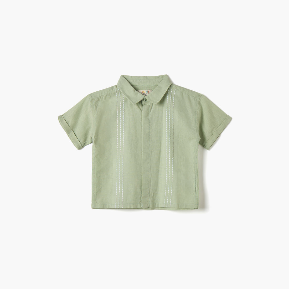 Juniors Stripe Detail Shirt with Short Sleeves - Green / 12-18 mths