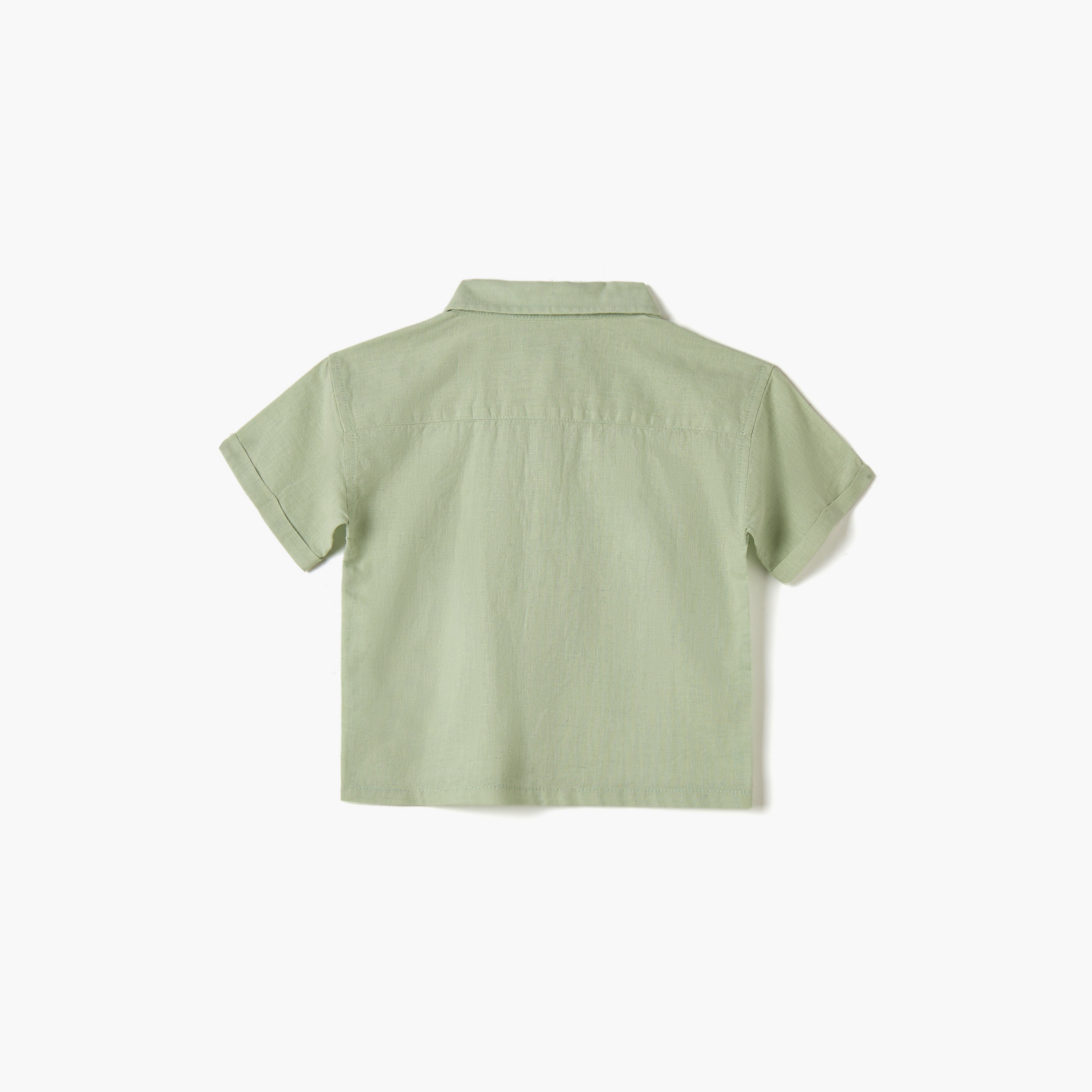 Juniors Stripe Detail Shirt with Short Sleeves