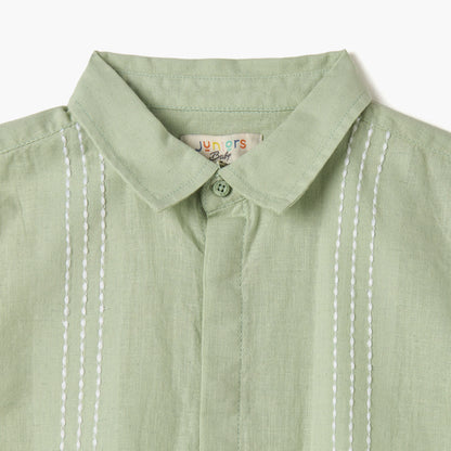 Juniors Stripe Detail Shirt with Short Sleeves
