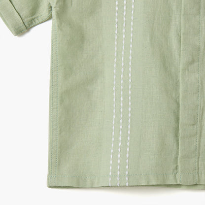 Juniors Stripe Detail Shirt with Short Sleeves