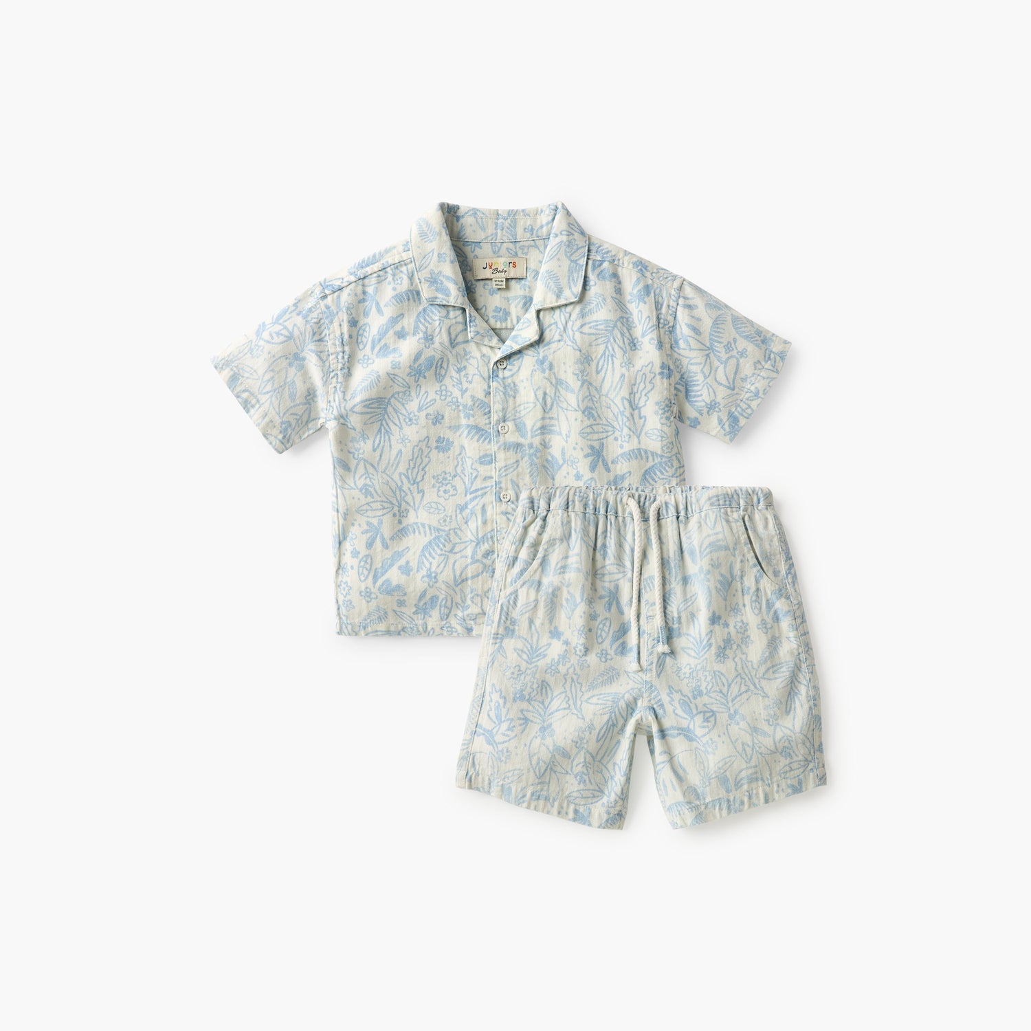 Juniors Printed Shirt and Shorts Set - Blue / 24-36 mths