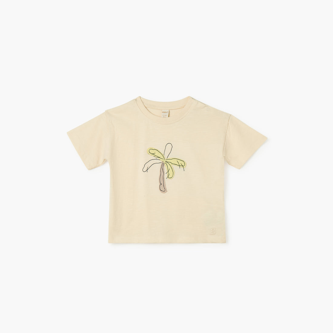 Giggles Tree Print T-shirt with Short Sleeves - Cream / 12-18 mths