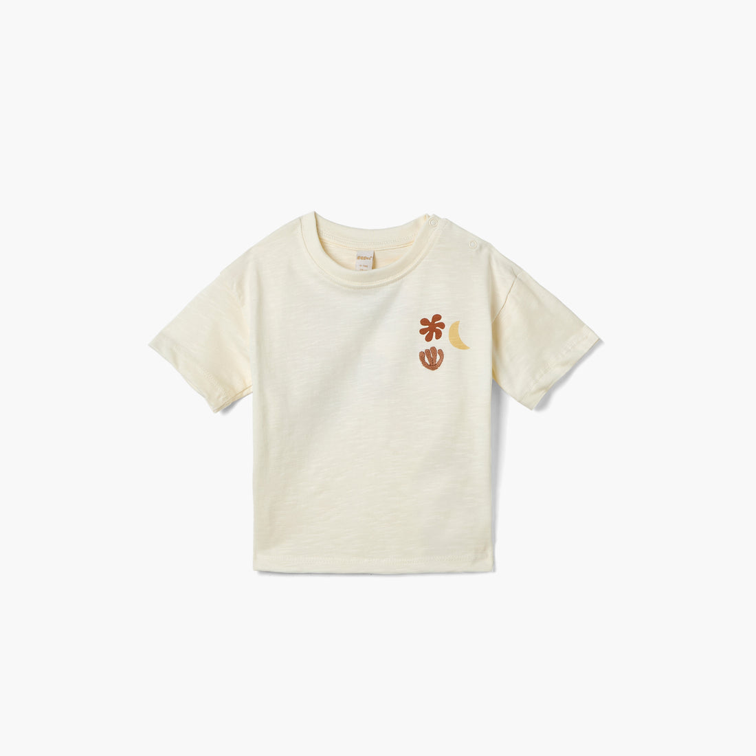 Giggles Printed T-shirt with Short Sleeves - Cream / 12-18 mths
