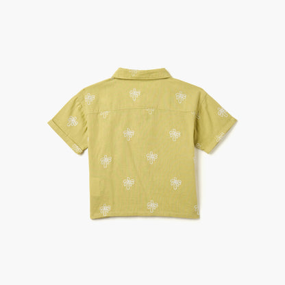 Juniors Embroidered Shirt with Short Sleeves