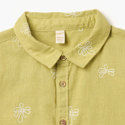Juniors Embroidered Shirt with Short Sleeves