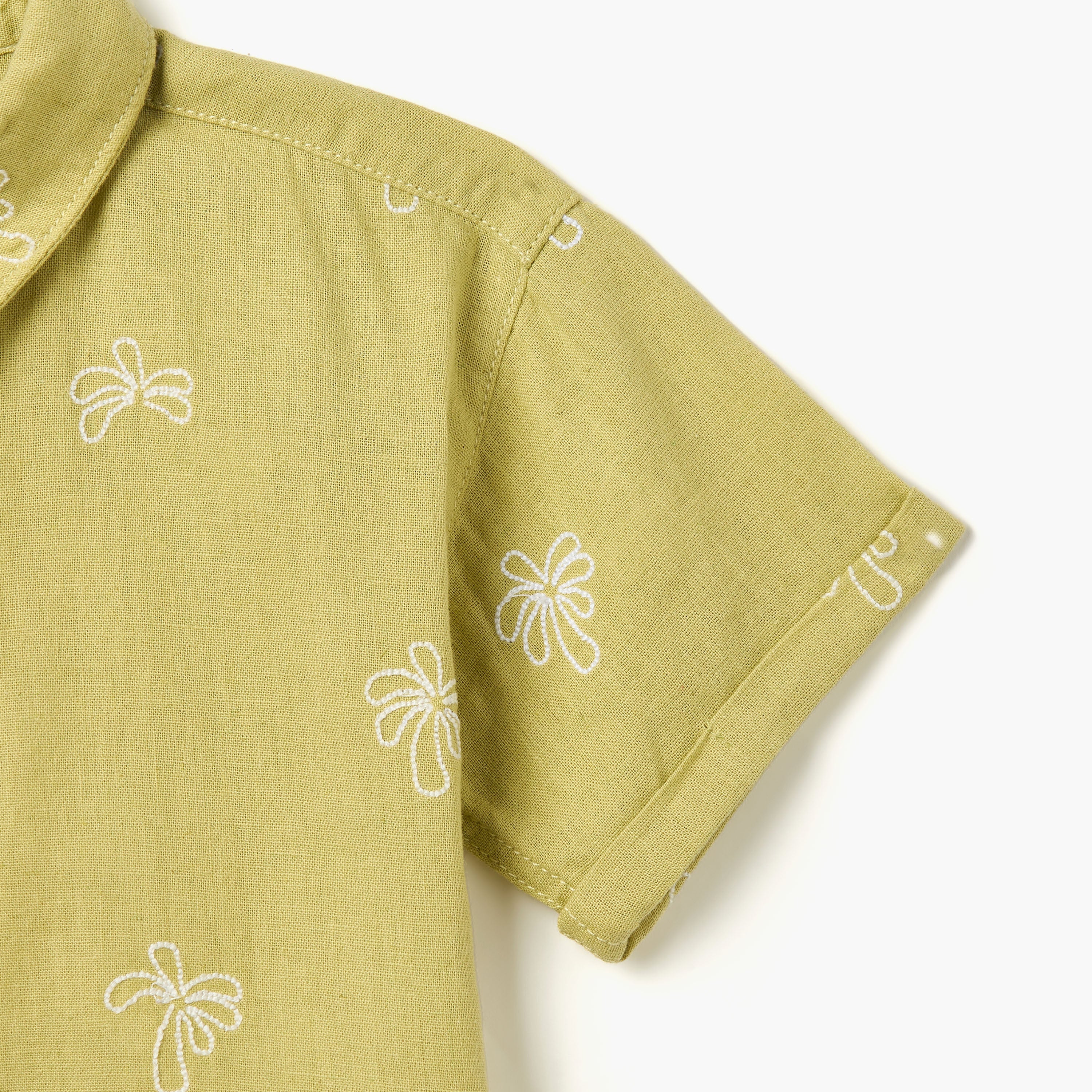 Juniors Embroidered Shirt with Short Sleeves