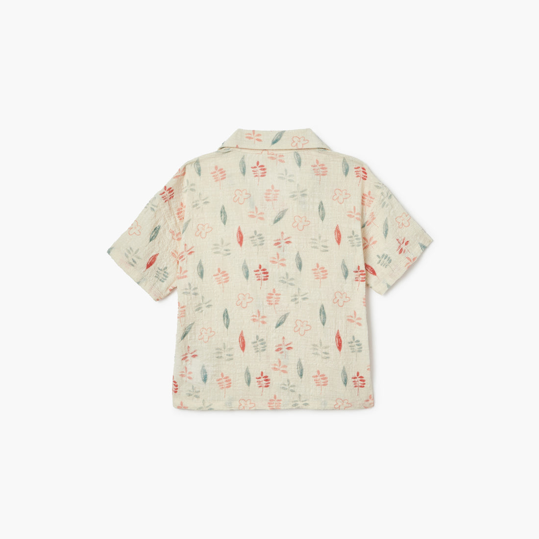 Giggles All-Over Print Shirt with Camp Collar and Short Sleeves