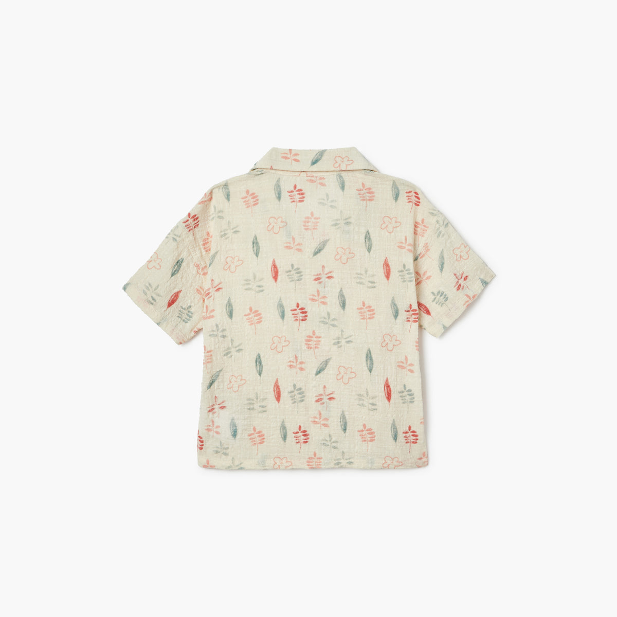 Giggles All-Over Print Shirt with Camp Collar and Short Sleeves