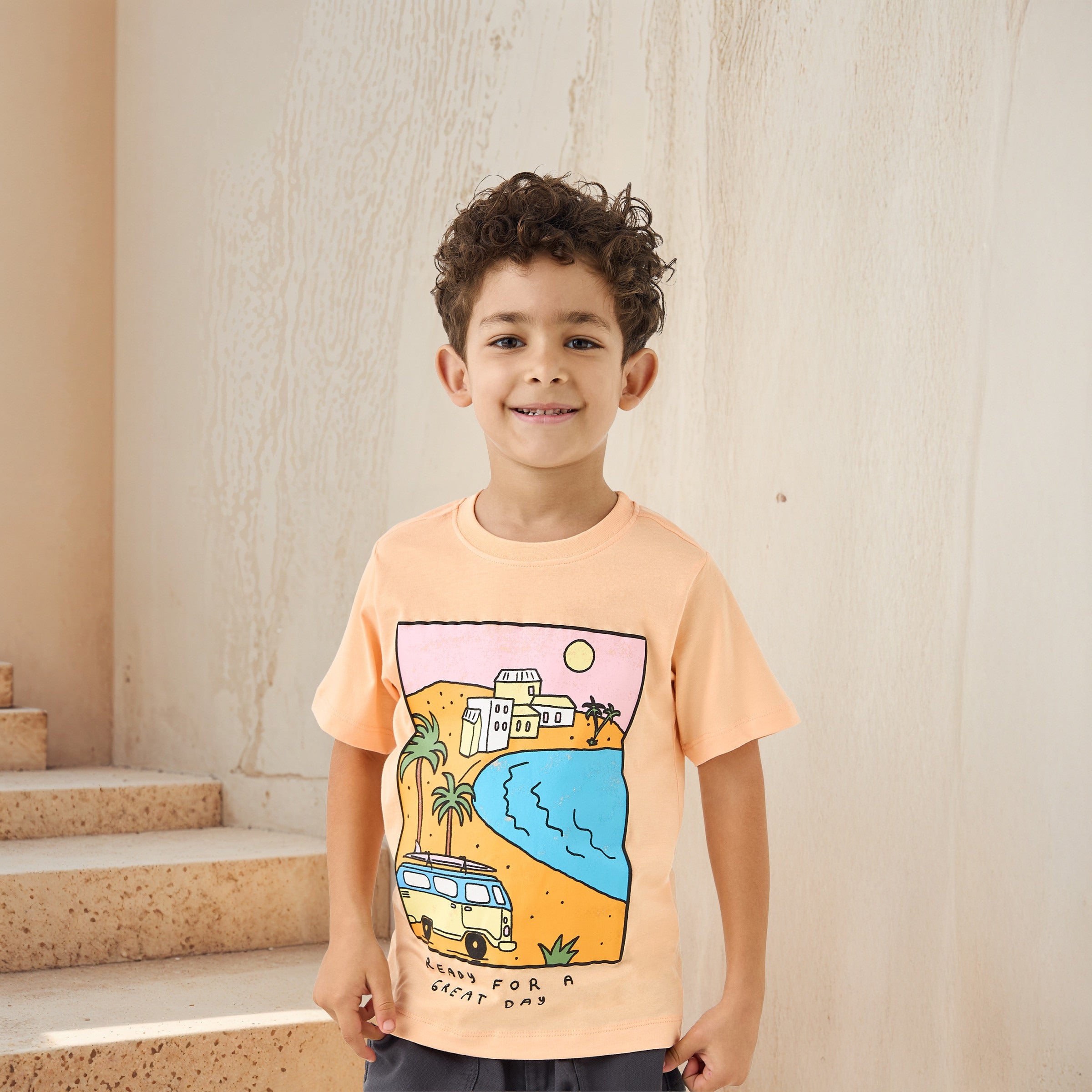 Juniors Printed Crew Neck T-shirt with Short Sleeves - Set of 2