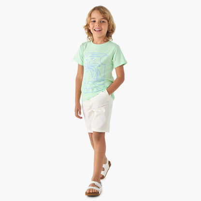 Juniors Tropical Print Crew Neck T-shirt - Set of 2