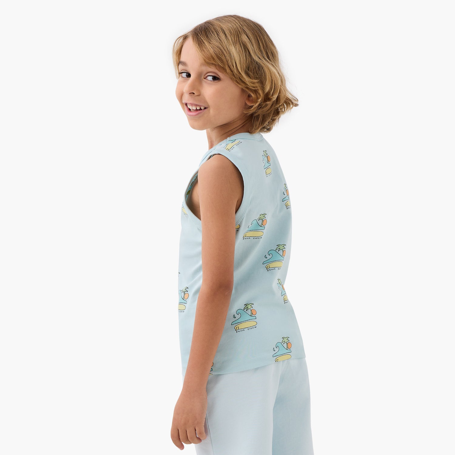 Juniors Printed Sleeveless T-shirt - Set of 2