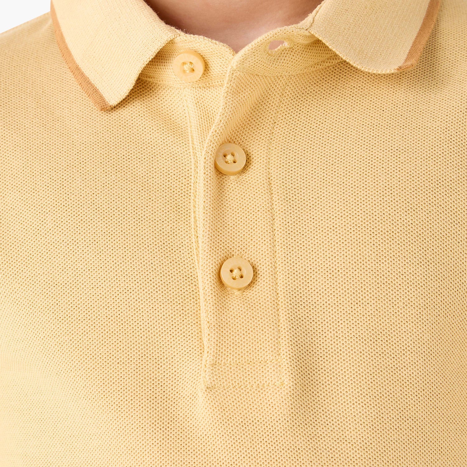 Juniors Collared Long Sleeves Polo T-shirt with Textured Design