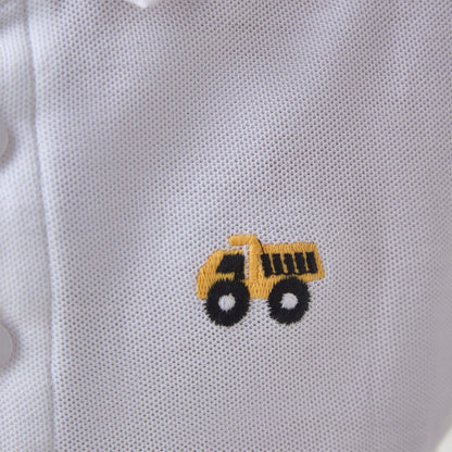 Juniors Collared Long Sleeves Polo T-shirt with Textured Design