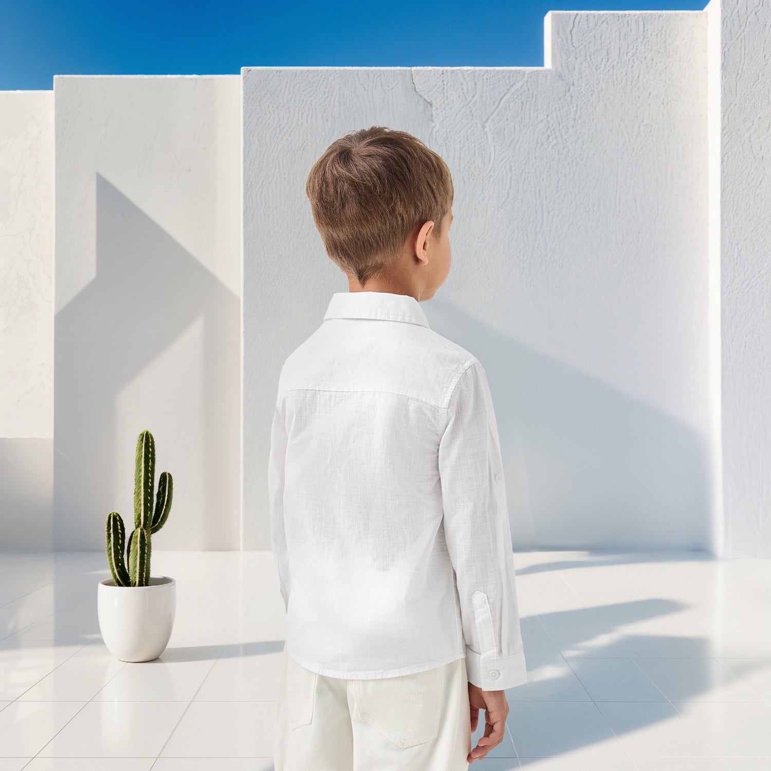 Juniors Solid Shirt with Button Closure and Long Sleeves