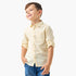 Juniors Solid Shirt with Collar and Long Sleeves - Yellow / 1-2 yrs