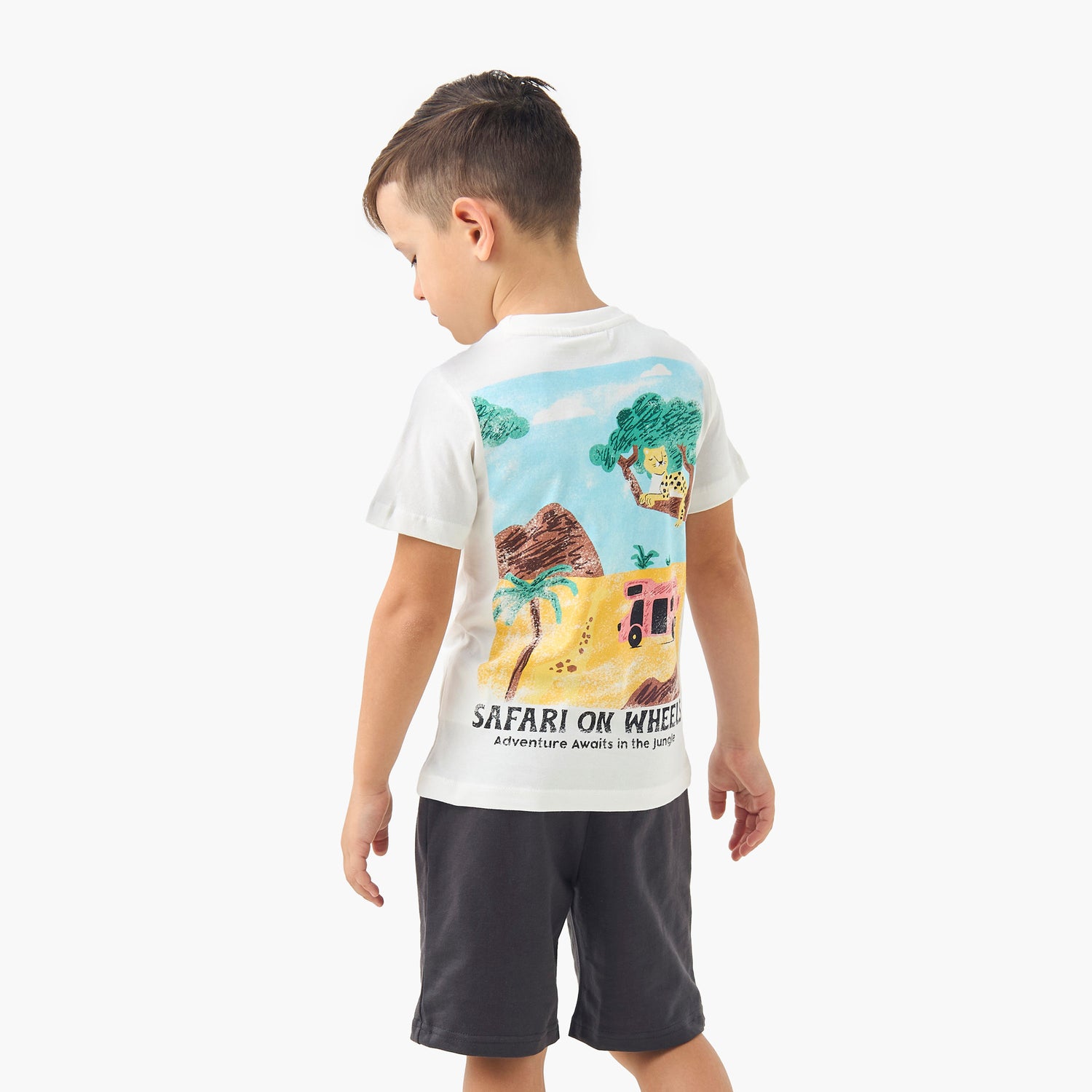 Juniors 3-Piece Printed T-shirt and Shorts Set