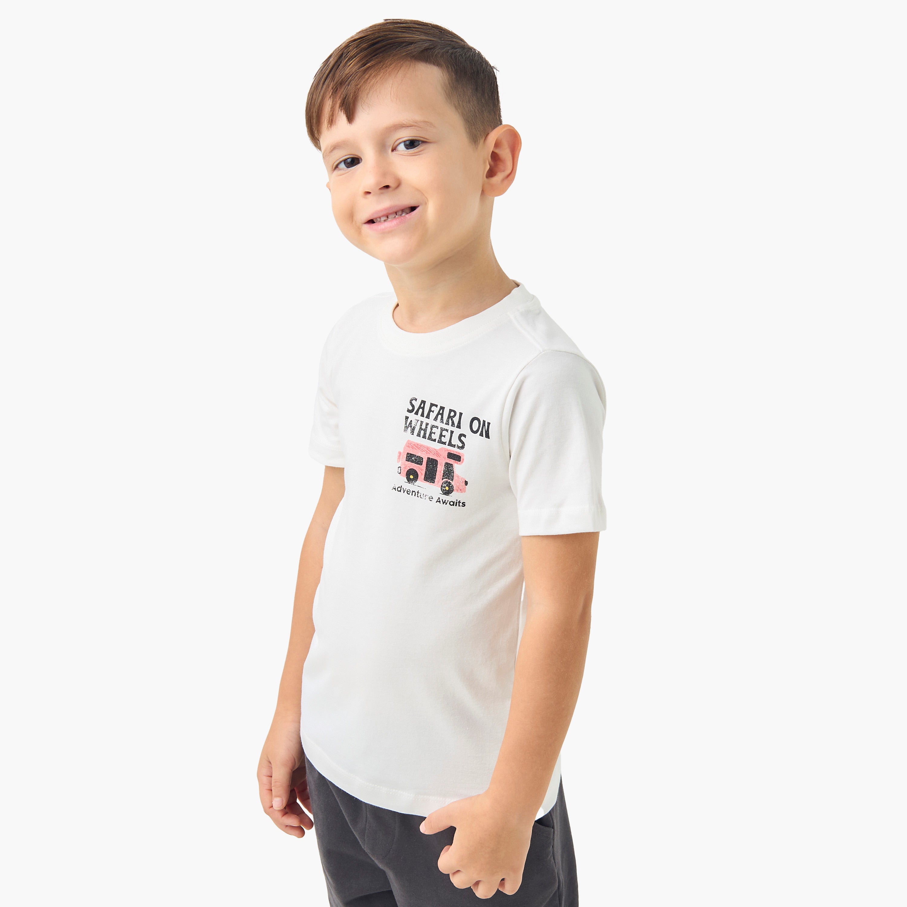 Juniors 3-Piece Printed T-shirt and Shorts Set